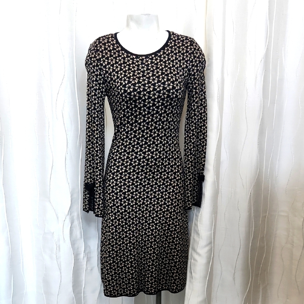 CeCe Knit Metallic Long Sleeve Dress